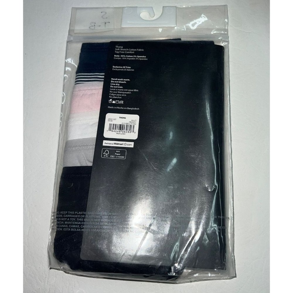NOBO No Boundaries Thong Panties Underwear Womens Junior Size S 6 Pair Pack B - Picture 3 of 3